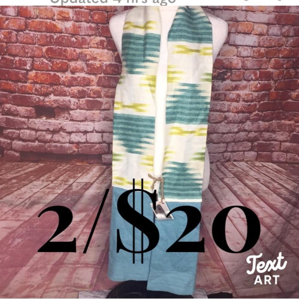 Handmade  Blue and Green Cooking Scarf